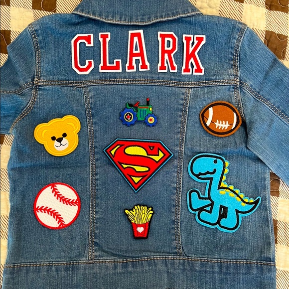 Custom Embroidered Name Patches Baby Toddler Jean Jacket Boy